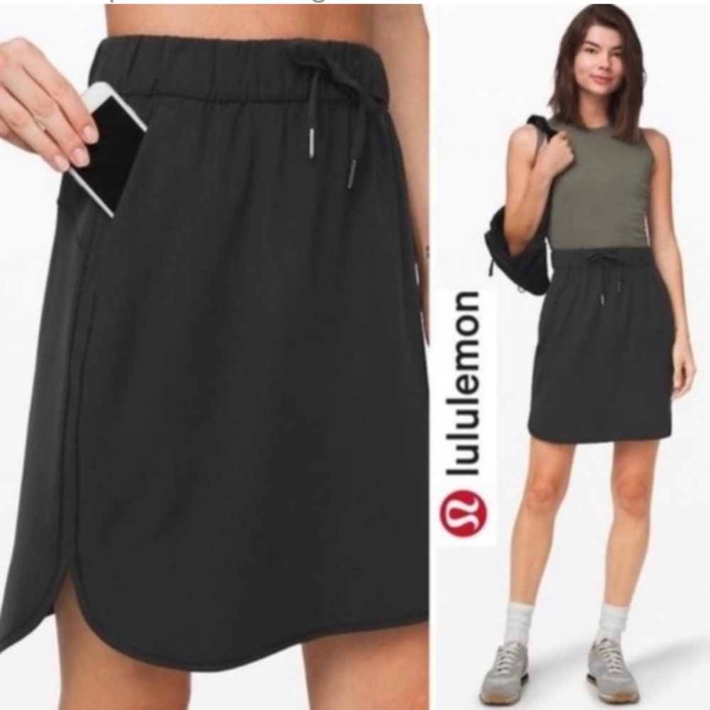 Lululemon On The Fly Skirt Woven Black size‎ 2